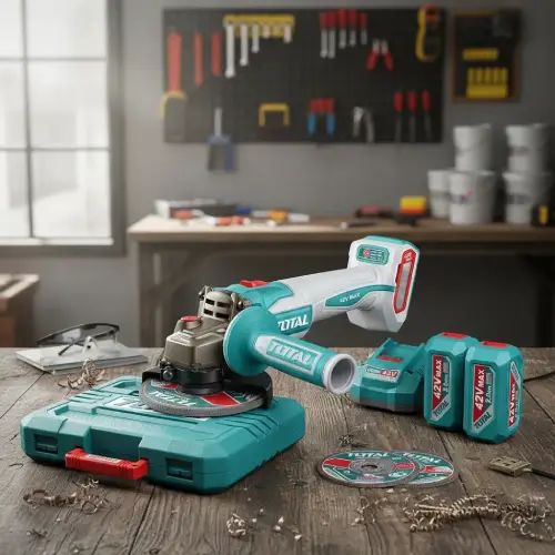 AMOLADORA INALÁMBRICA 4½" 42V 9000RPM MOTOR S/CARBONES C/CARGADOR, MALETÍN Y 2 BATERÍAS 2.0Ah 1080W INDUSTRIAL - imagen 3