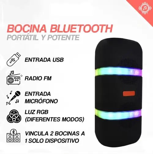 Parlante 40cm Bluetooth MS-3635BT con RGB, Radio FM y Conectividad USB – Sonido Potente y Portátil - imagen 2