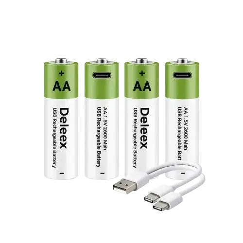 PILAS AA RECARGABLES PUERTO USB-C 2600mAh 1.5V C/CABLE --- 4 UNIDADES - imagen 1