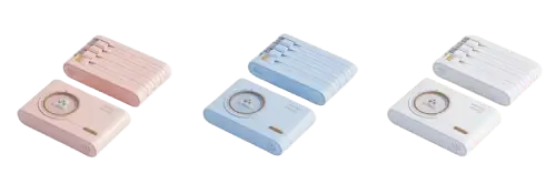 Power Bank Compacto con Carga Inalámbrica y Cables Integrados