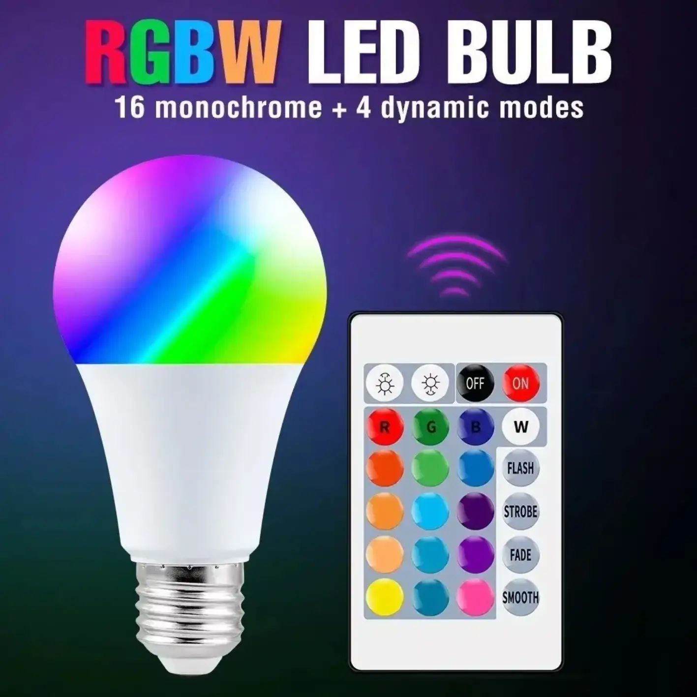 LÁMPARA/BOMBITA LUCES RGB c/CONTROL REMOTO - imagen 3