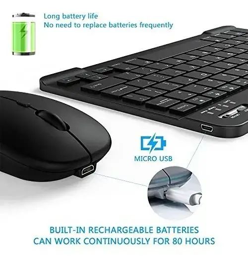 COMBO TECLADO + MOUSE INALÁMBRICO BLUETOOTH RECARGABLE 800/1600/3200DPI 10mts - imagen 3