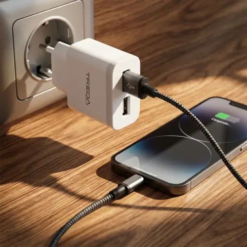 CARGADOR TREQA 2 USB 5V 3.1A 100-240V ABS - imagen 2