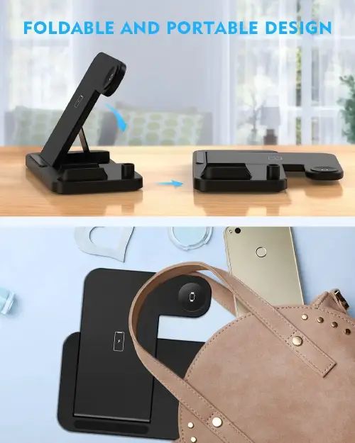 ESTACIÓN DE CARGA 4 EN 1 INALÁMBRICA SMARTPHONES, iWATCH, AIRPODS DISEÑO MAGNÉTICO - imagen 2