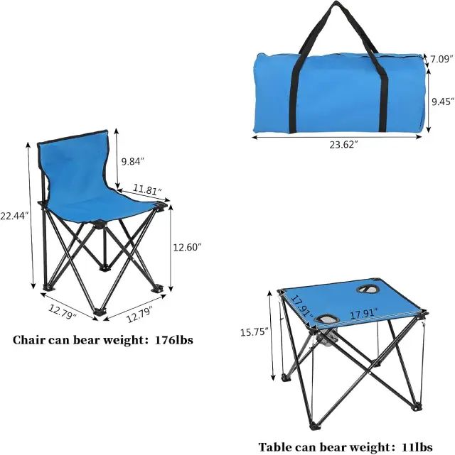 Set De Mesa Con 4 Sillas Plegables Para Exterior Marca Ovoukp - imagen 3