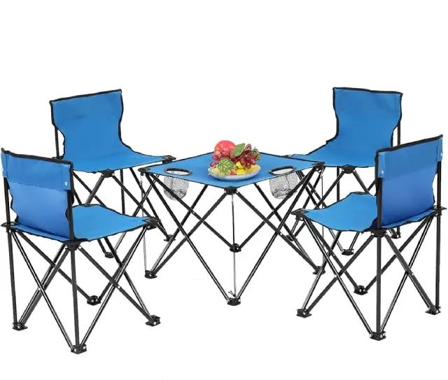 Set De Mesa Con 4 Sillas Plegables Para Exterior Marca Ovoukp - imagen 2