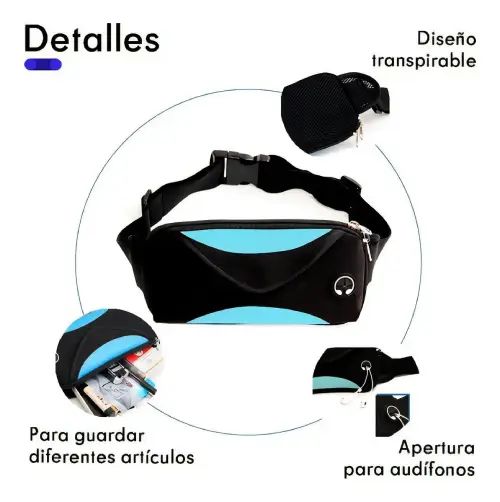 RIÑONERA IMPERMEABLE CORREA AJUSTABLE 22x10cm - imagen 5