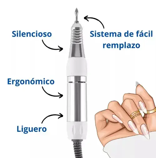 SET TORNO MANICURA/PEDICURA Y ACCESORIOS AJUSTABLE 220V 35W 12V 16x13.5x9cm - imagen 4