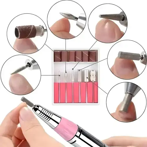 SET TORNO MANICURA/PEDICURA Y ACCESORIOS AJUSTABLE 220V 35W 12V 16x13.5x9cm - imagen 3