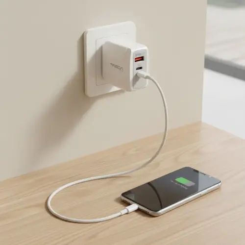 CARGADOR CARGA RÁPIDA TREQA USB + TIPO C 3.0A 100-240V ABS - imagen 3
