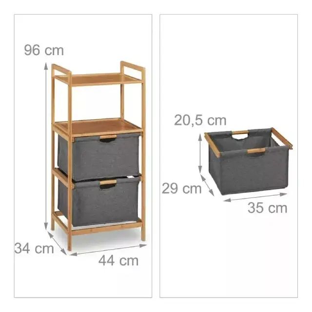 Cajones De Almacenamiento De 3 Niveles De Bambú - imagen 3
