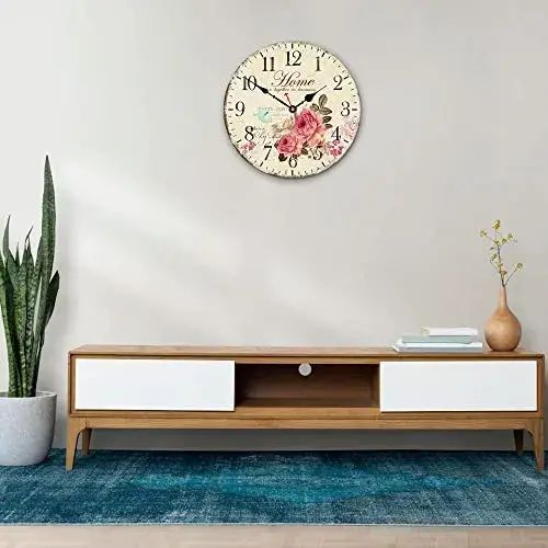 Reloj para pared redondo con diseño floreal 30cm - imagen 3