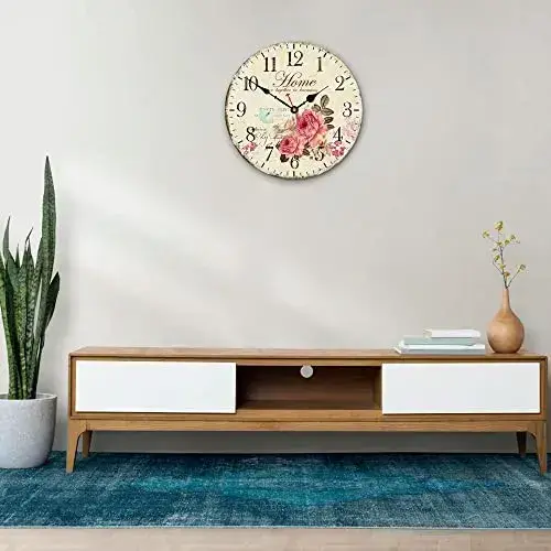 Reloj para pared redondo con diseño floreal 30cm - imagen 3