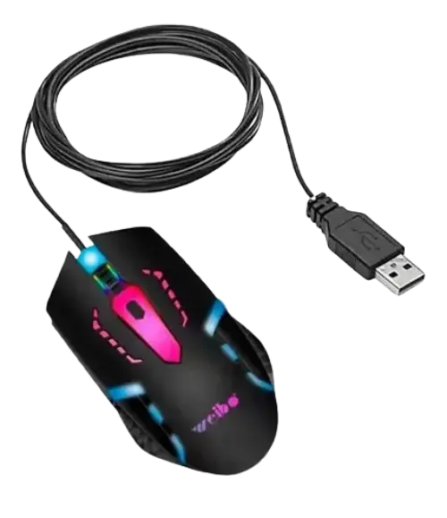 Ratón óptico USB RGB 3200 DPI 4 botones negro M39 - imagen 2