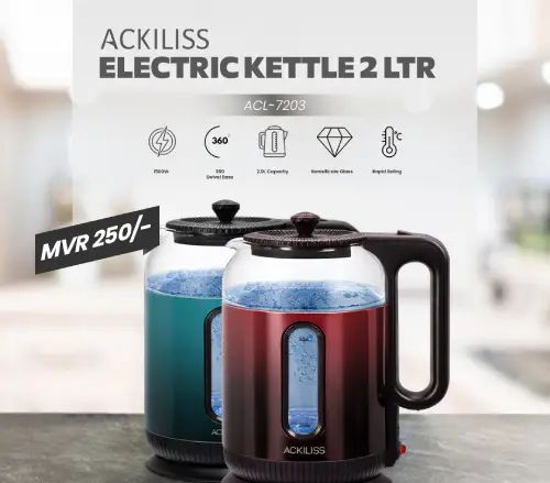 Jarra Eléctrica de Vidrio Ackiliss 2L Roja - imagen 2