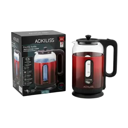 Jarra Eléctrica de Vidrio Ackiliss 2L Roja - imagen principal