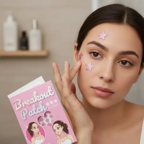 MINI PARCHES PARA ACNÉ DISEÑO ESTRELLAS CON GLITTER --- 40 UNIDADES - imagen 2