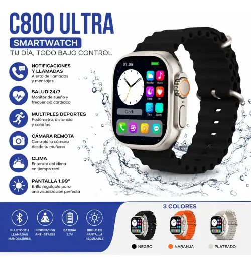 SMARTWATCH C800 ULTRA PANTALLA 1.99" - imagen 2