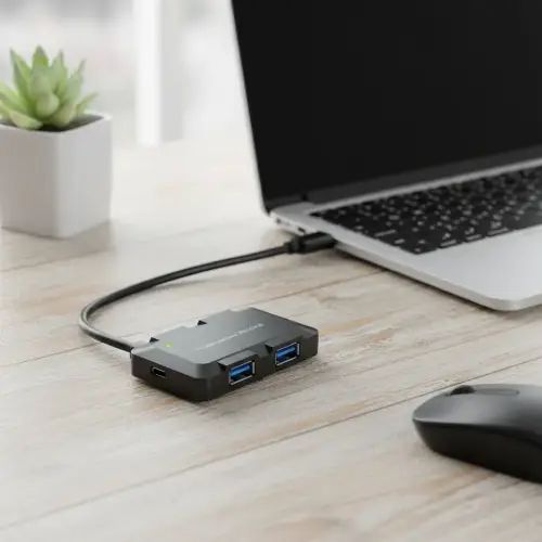 HUB TIPO C A 4 PUERTOS USB CABLE 17cm - imagen 2