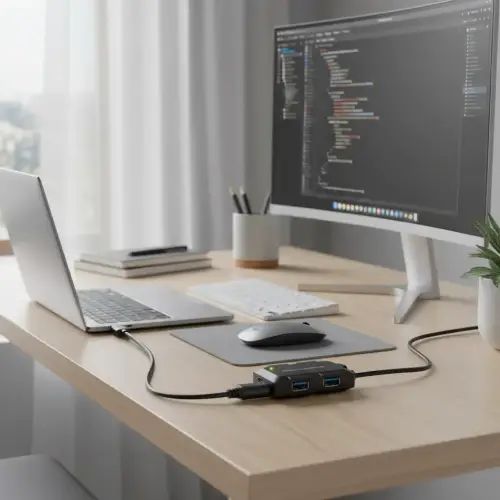 HUB TIPO C A 4 PUERTOS USB CABLE 17cm - imagen 3