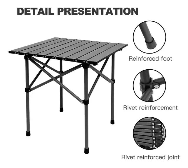 Mesa Compacta Plegable Para Camping Portátil De Aluminio  - imagen 2