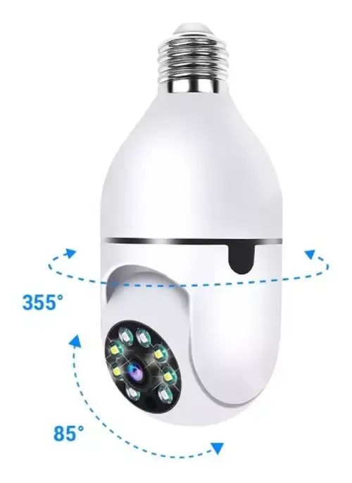 Lámpara Cámara De Seguridad Wifi Full Hd 360° 1080P - imagen 2