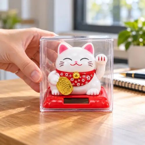GATO DE LA SUERTE SOLAR 4 MODELOS DIFERENTES 9x7x8cm - imagen 3
