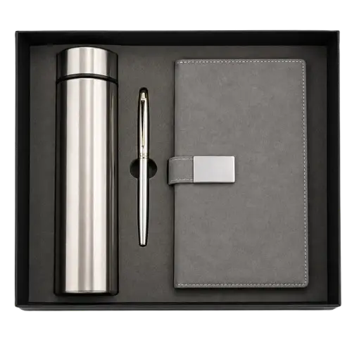 Set Libreta + Lapicera + Termo 500ml en caja