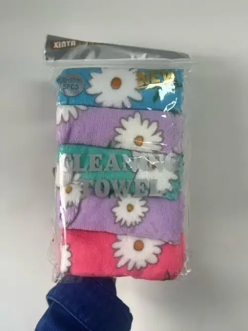 Pack 5 Paños de Limpieza 30x30cm Diseño Floral - imagen 3