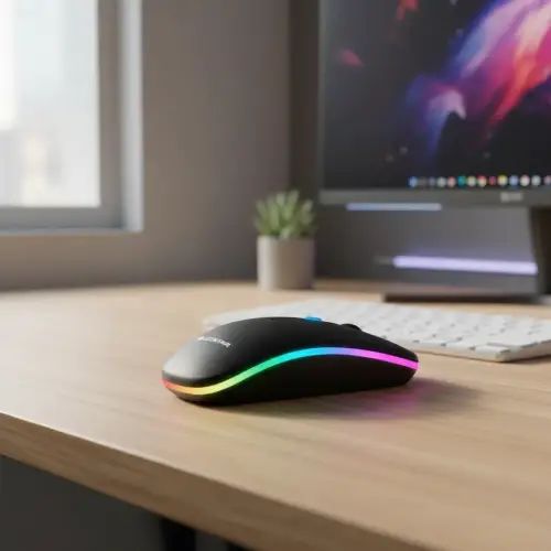 MOUSE INALÁMBRICO RECARGABLE BLUETOOTH LED RGB 800/1200/1600DPI HASTA 10mts MULTIPLATAFORMA - imagen 3