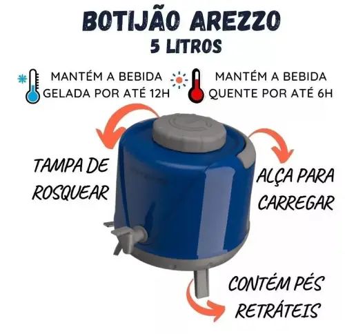 TERMO AREZZO UNITERMI VARIOS COLORES POLIURETANO 5L 25x29x28cm - imagen 4