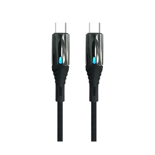 CABLE REFORZADO DE CARGA Y DATOS C-C TREQA LED 5.1A 1M - imagen 1