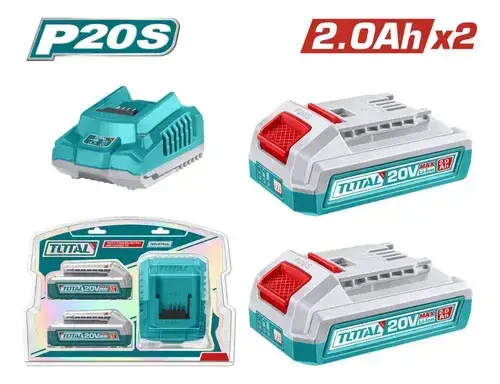 KIT/SET 2 BATERÍAS LITIO-ION 2.0Ah 20V + CARGADOR RÁPIDO 2A INDUSTRIAL - imagen 3