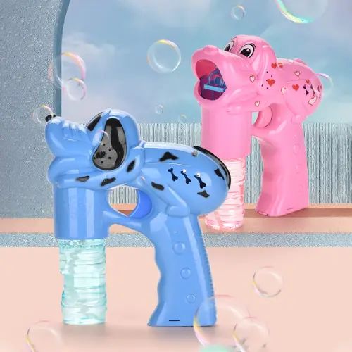 PISTOLA DE BURBUJAS AUTOMÁTICA DISEÑO PERRO MÚSICA Y LUCES ABS 18x18cm - imagen 2
