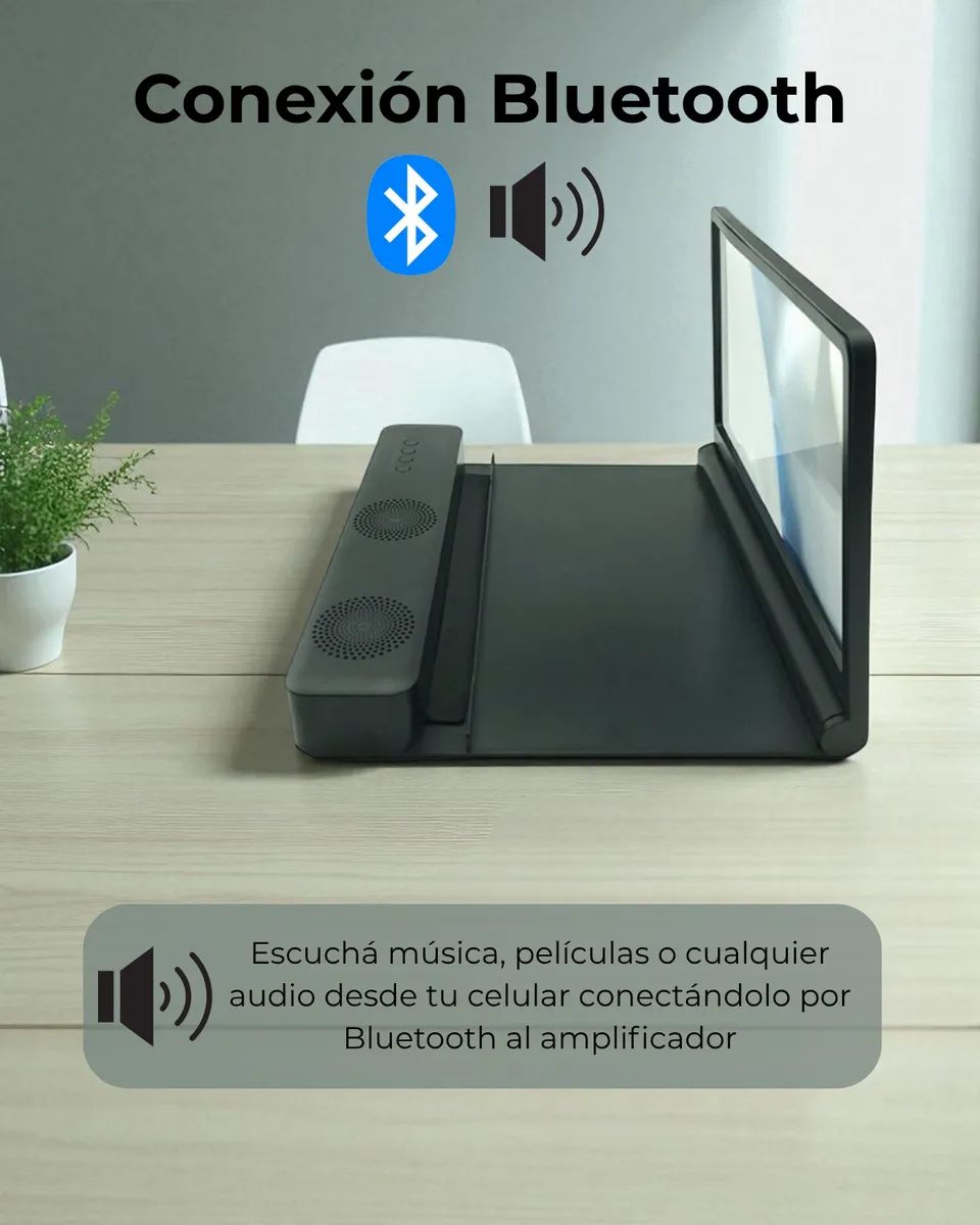 Amplificador De Pantalla Celular Con Bluetooth Y Parlantes - imagen 3