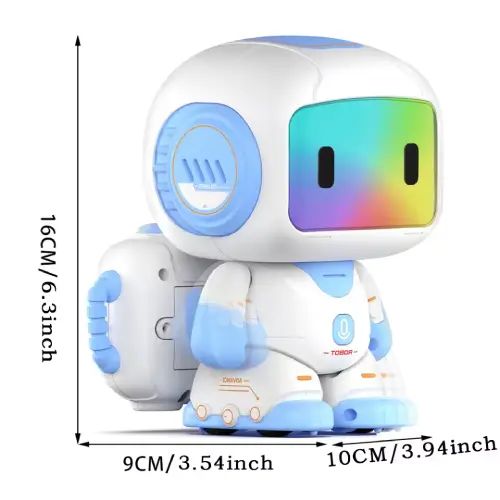 ROBOT A CONTROL REMOTO LUZ LED Y SONIDO SENSOR TÁCTIL GRABACIÓN DE SONIDO 16x10x9cm - imagen 4