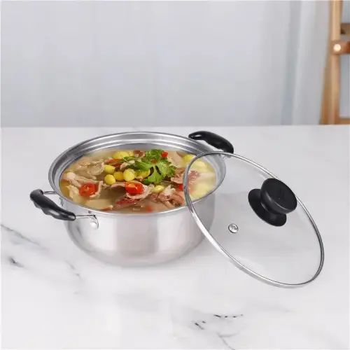 Olla de Acero Inox. con tapa de vidrio 26cm - imagen 3