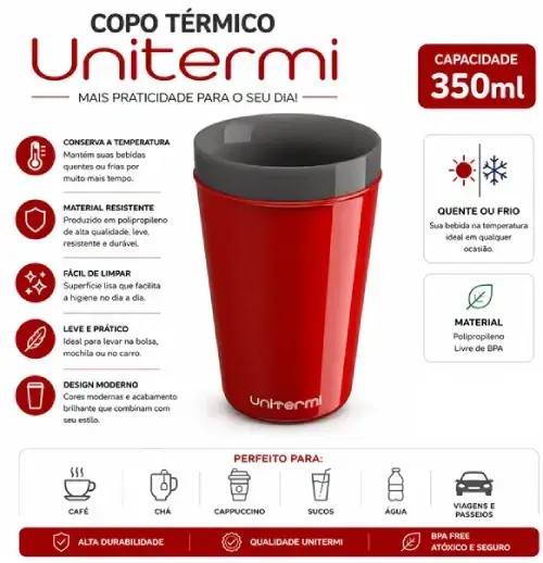 VASO MUNIQUE UNITERMI VARIOS COLORES POLIURETANO 350ml 9x9x14cm - imagen 2