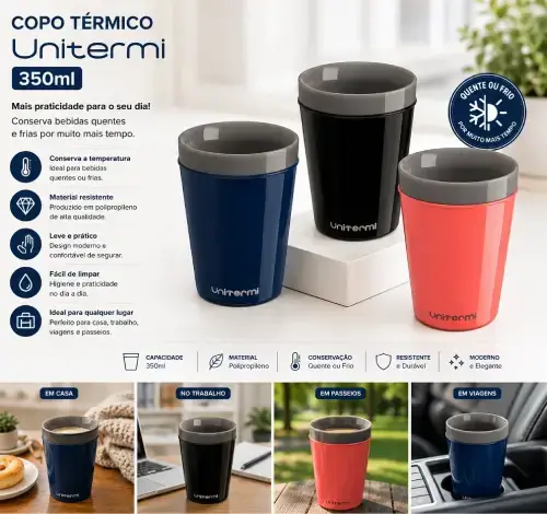 VASO MUNIQUE UNITERMI VARIOS COLORES POLIURETANO 350ml 9x9x14cm - imagen 4