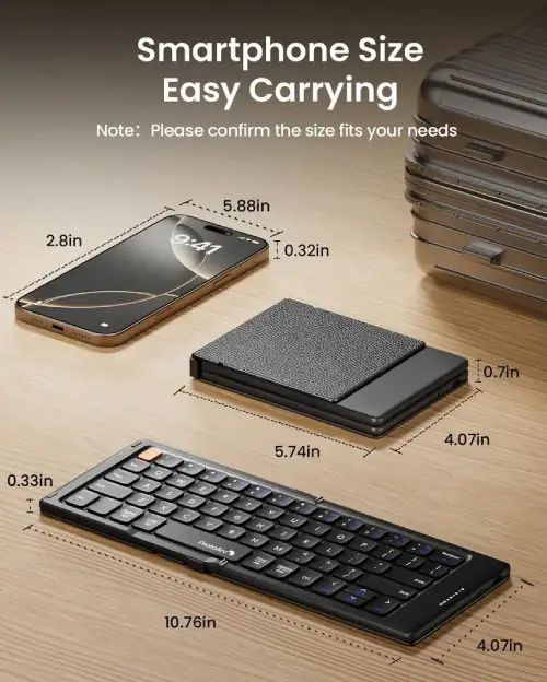 TECLADO INALÁMBICO PLEGABLE RECARGABLE ABS C/SOPORTE - imagen 6