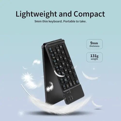 TECLADO INALÁMBICO PLEGABLE RECARGABLE ABS C/SOPORTE - imagen 3