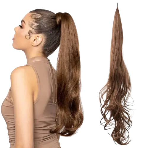 EXTENSIÓN EN COLETA CON VARITA LACIA 90cm U ONDULADA 60cm - imagen 2