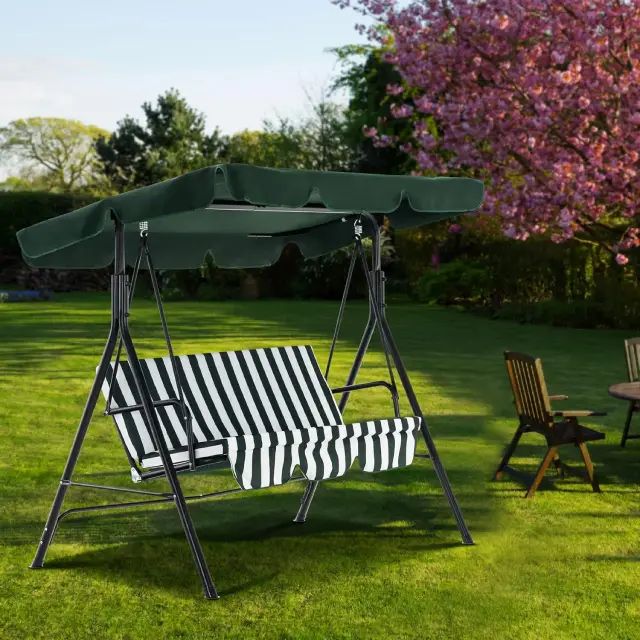 Hamaca Columpio De Patio Para 3 Personas Con Toldo - imagen 2