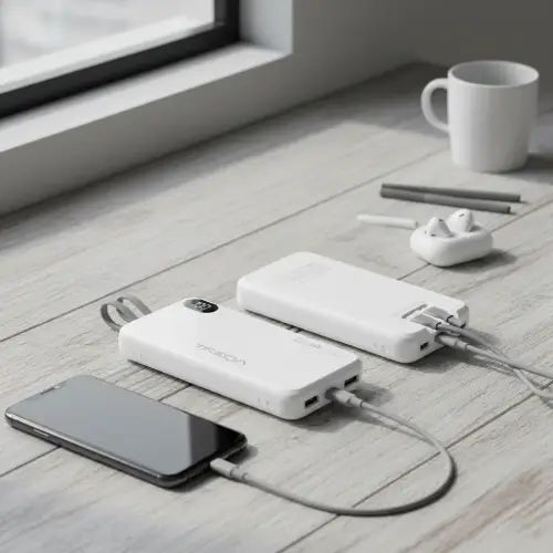 POWER BANK TREQA LCD CARGA RÁPIDA 1 USB C Y LIGHTNING 10000mAh - imagen 2