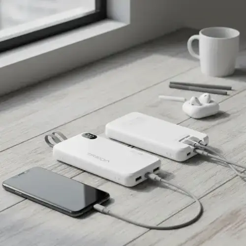 POWER BANK TREQA LCD CARGA RÁPIDA 1 USB C Y LIGHTNING 10000mAh - imagen 2