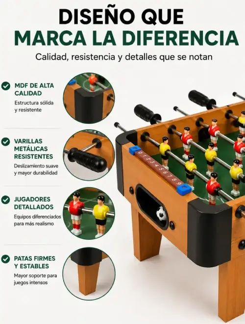 FÚTBOLITO DE MESA INFANTIL MDF 51x25x17cm - imagen 2