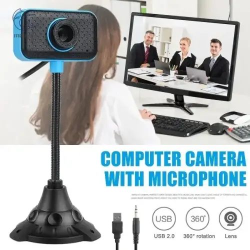 WEBCAM USB 640X480p CON MICRÓFONO Y BASE 6.5x4x22cm - imagen 2