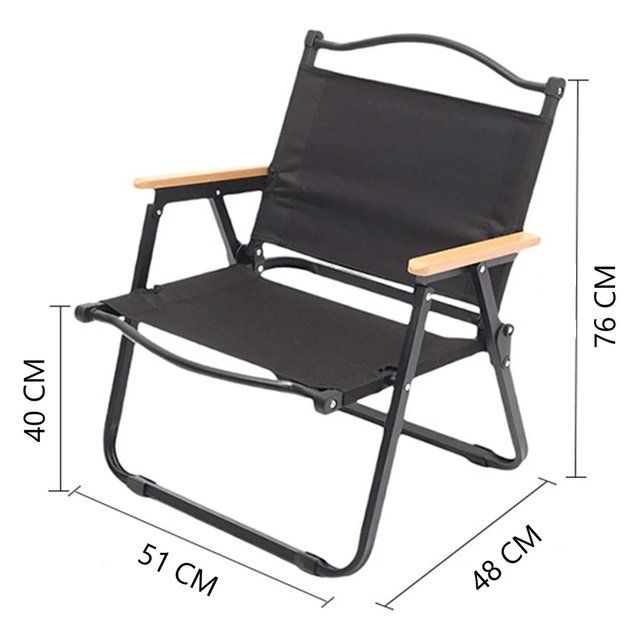 Silla Playera Línea Italiana Plegable de Acero Lona con apoyabrazos de Bambú para 120KG - imagen 2