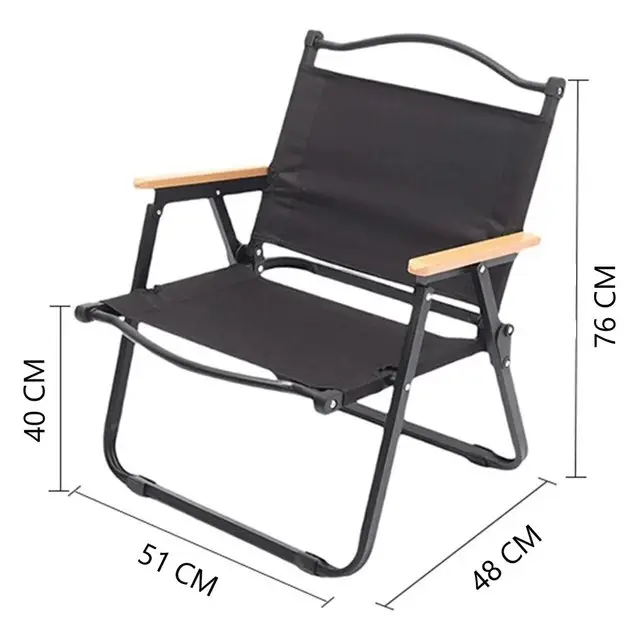 Silla Playera Línea Italiana Plegable de Acero Lona con apoyabrazos de Bambú para 120KG - imagen 2