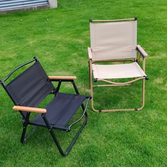 Silla Playera Línea Italiana Plegable de Acero Lona con apoyabrazos de Bambú para 120KG - imagen 3